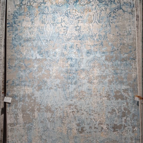 Килим бамбук, акрил, віскоза  Pamuk, Туреччина 200X290, 5992A s.lt.grey/d.blue, Прямокутник